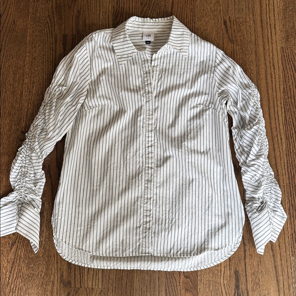 Cabi Linear Blouse Button Down style #4530 white … - image 3